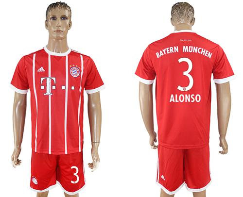 Bayern Munchen #3 Alonso Home Soccer Club Jersey - Click Image to Close